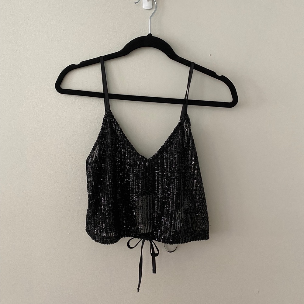 Zara sequin crop top